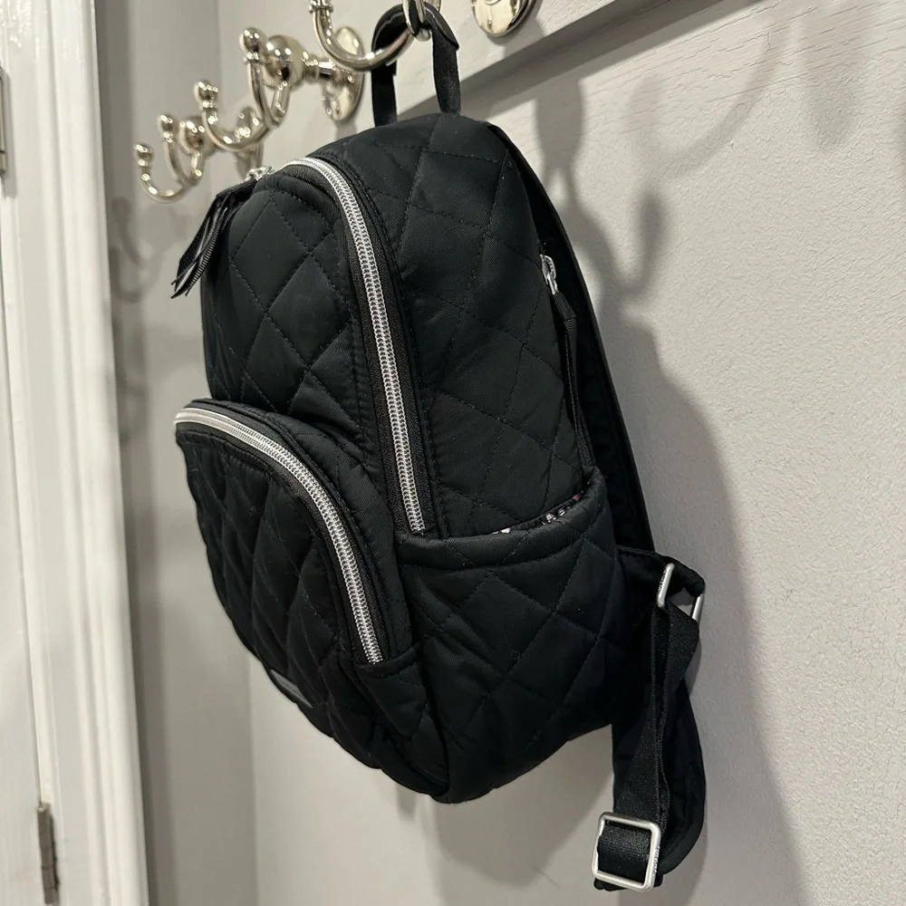 Vera Bradley Black Small Backpack in Performance Twill